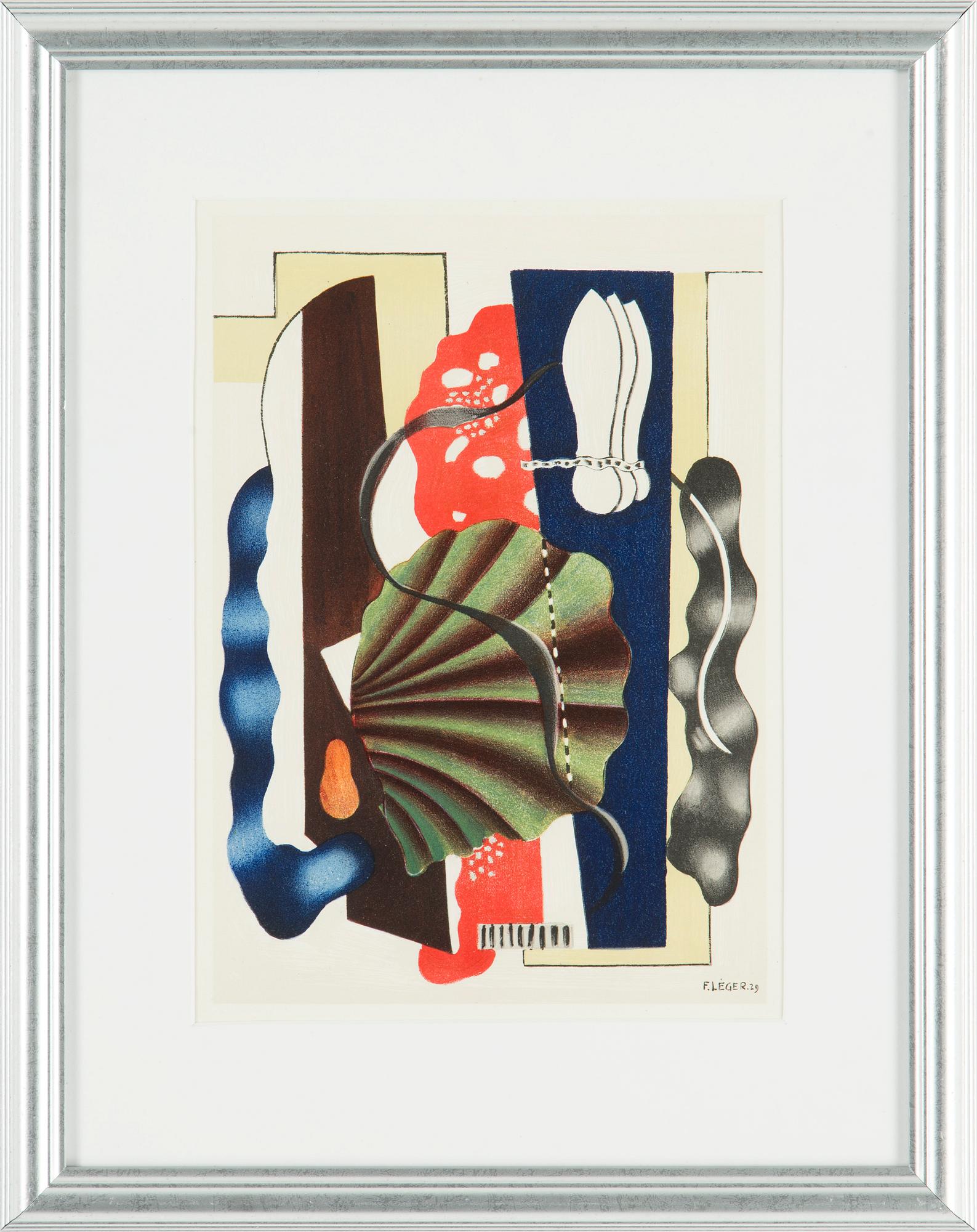 FERNAND LÉGER, efter, färglitografi, sigenrad och daterad 29 i trycket, ur Derrière le Miroir nr 79-80-81 1955.