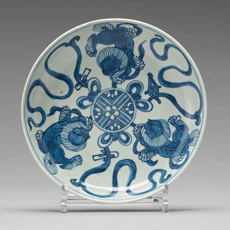 A set of nine blue and white dishes, Ming dynasty, Wanli (1572-1623).