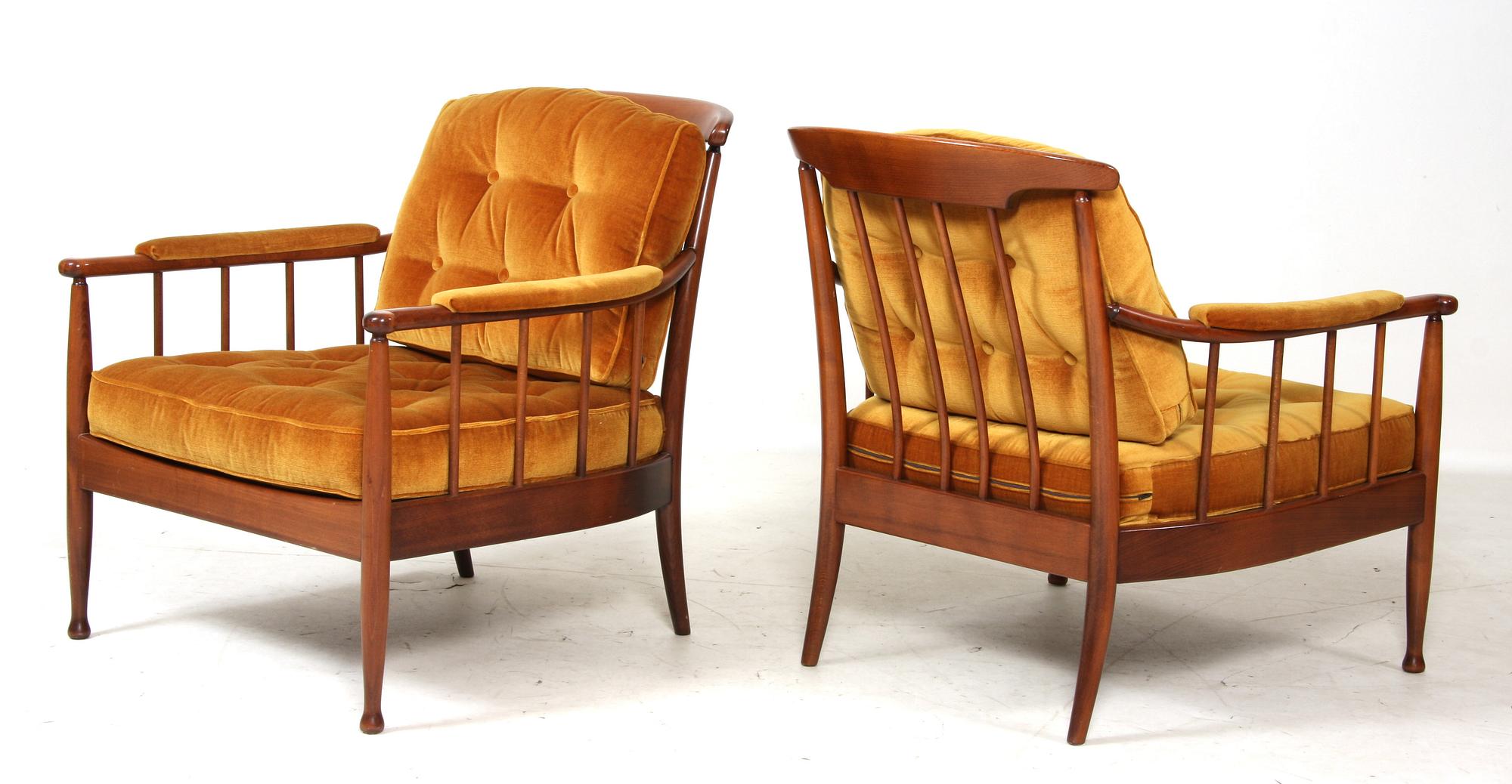 FÅTÖLJER, ett par, "Skrindan", Kerstin Hörlin Holmquist, OPE-möbler.