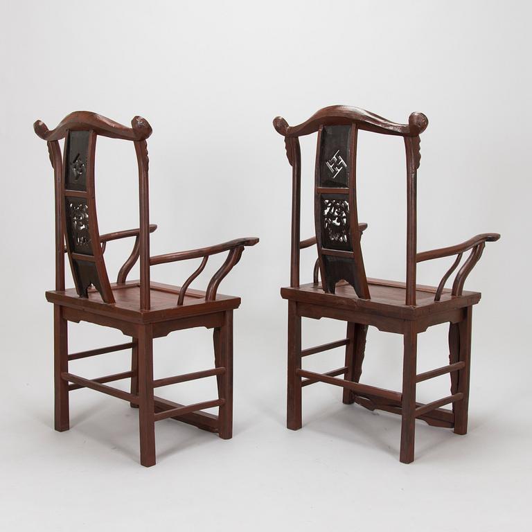 A pair of armchair, China, first half of the 20th century.