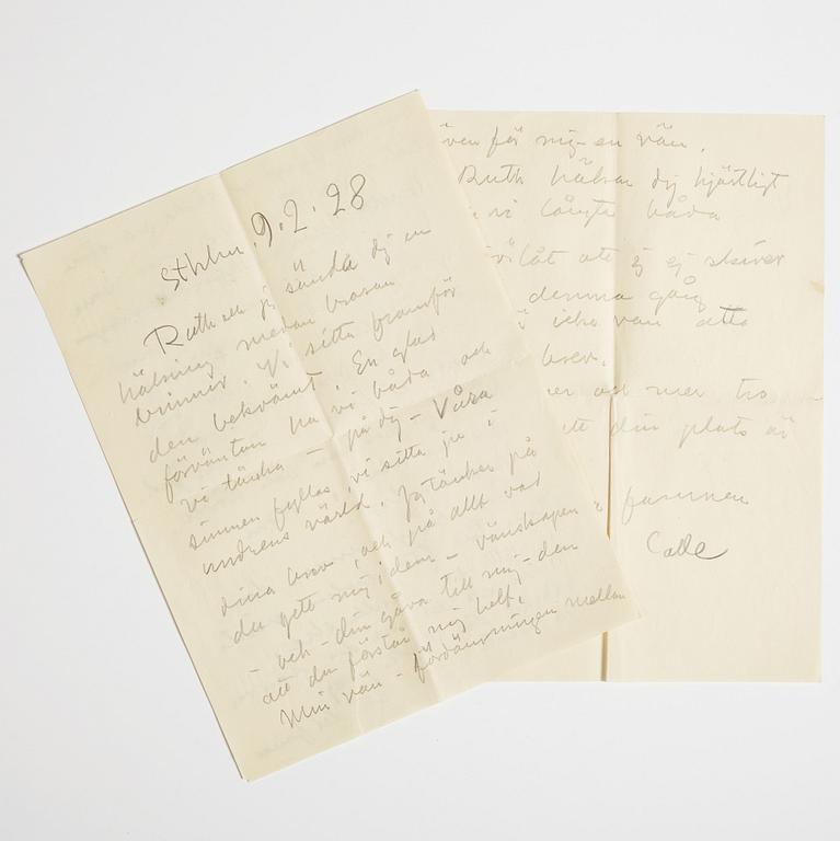 LETTER, from Carl Kylberg in Stockholm to GAN (Gösta Adrian-Nilsson) in Lund (Scania, south of Sweden), dated 9.2.(19)28.