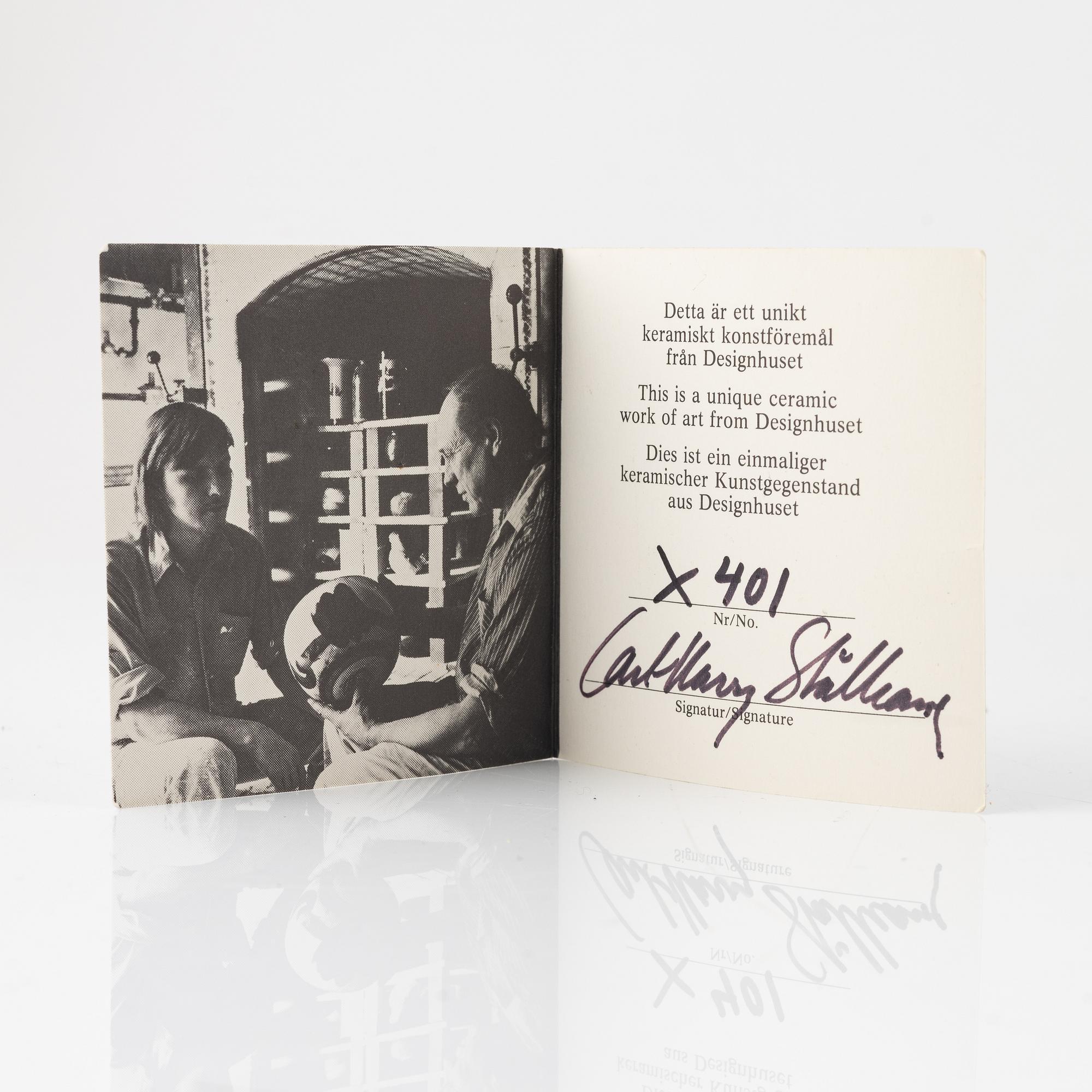 Carl-Harry Stålhane, vas, unik, Designhuset, signerad.