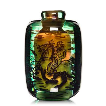 6. Edvin Öhrström, a graal glass vase, Orrefors 1948, no. 1413B.