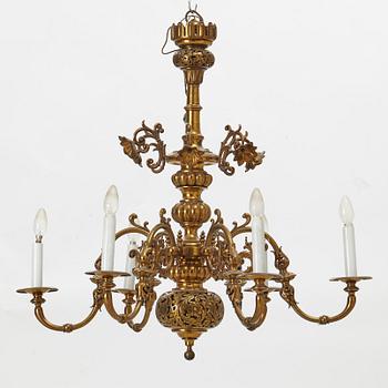 A Baroque style chandelier, around 1900.