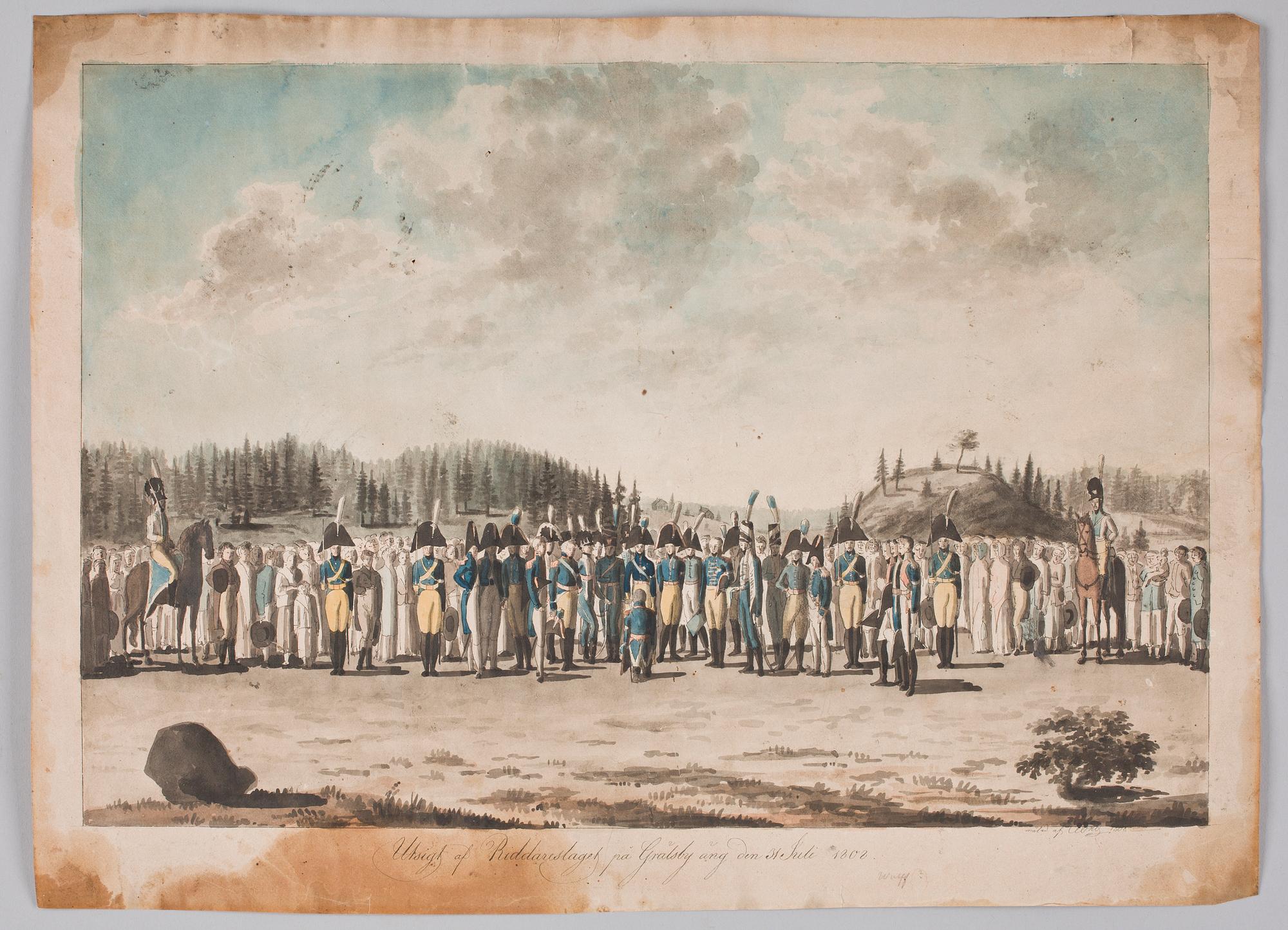 OKÄND KONSTNÄR, akvarell, sign o dat 1808.