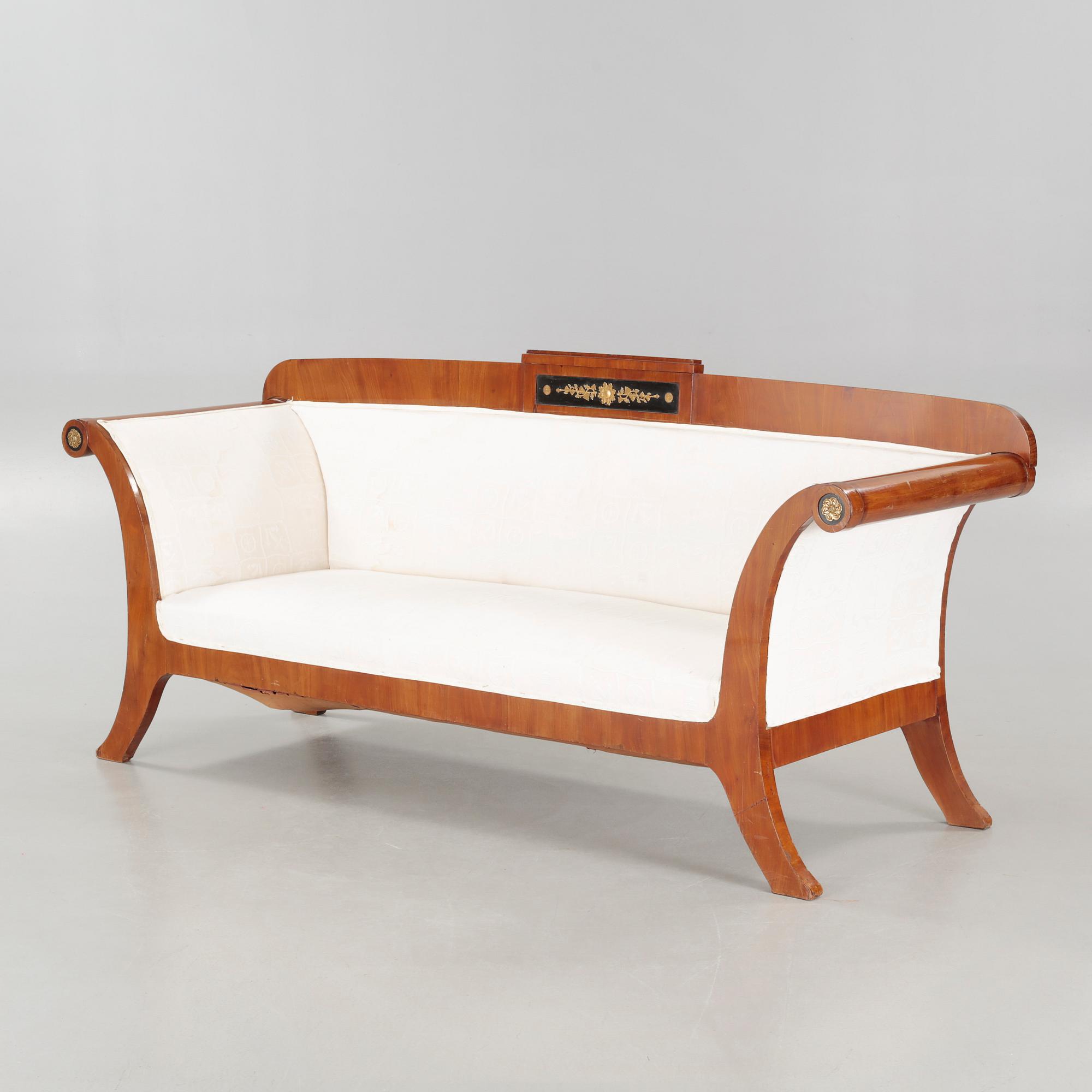 A Swedish Karl Johan sofa, made in the first half of the 20th century.