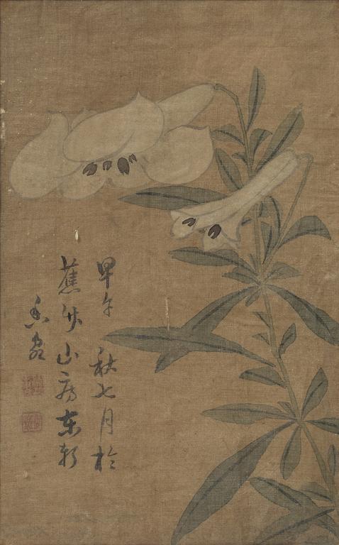 Unidentified artist, Lilies, late Qing dynasty.