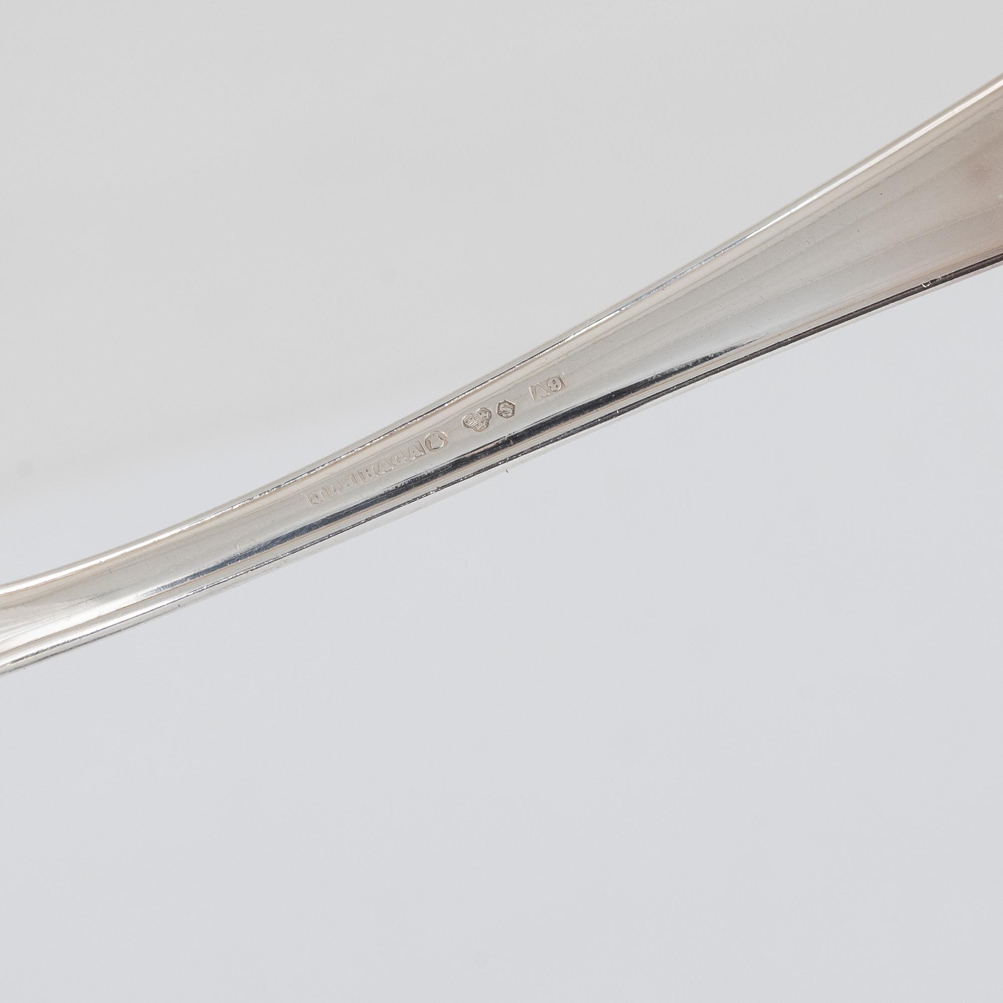 Bestickuppsättning, 75 delar, silver, modell "Haga", bl a Hultman, Stockholm 1951.