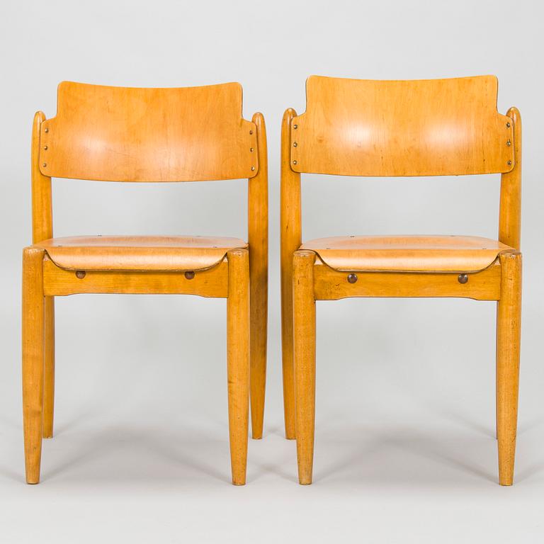 Ilmari Tapiovaara, eight 1940s "Wilman" chairs for Wilh. Schauman Fanerfabrik, Jyväskylä, Finland.
