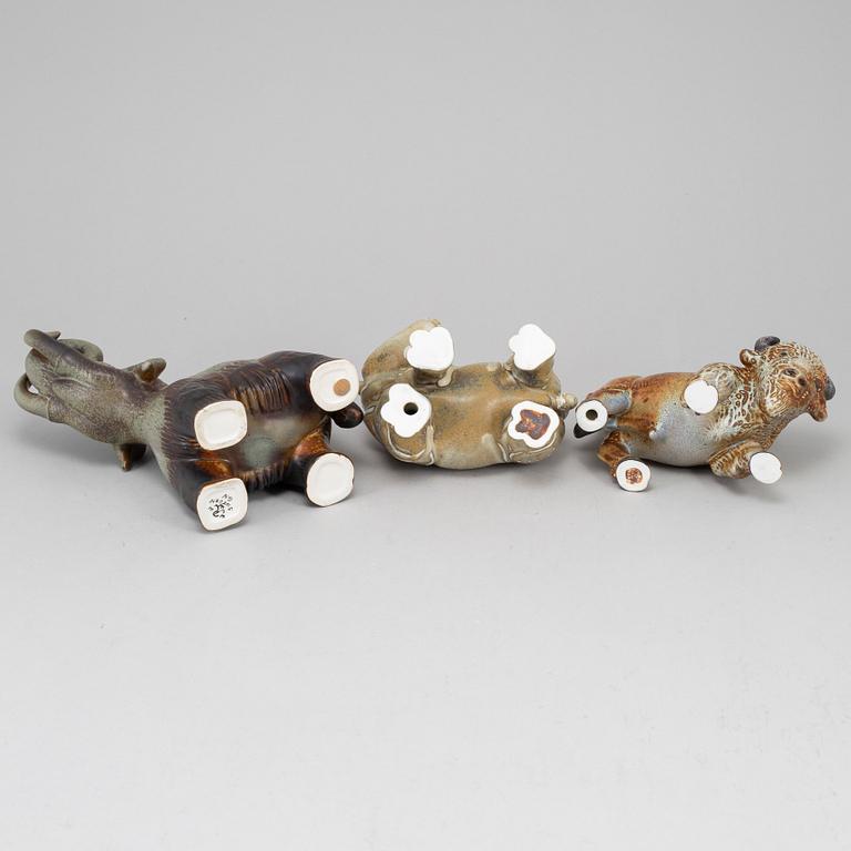 GUNNAR NYLUND, three stoneware figurines from Rörstrand.