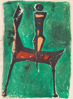 412. Marino Marini, "Cavalier sur fond vert".