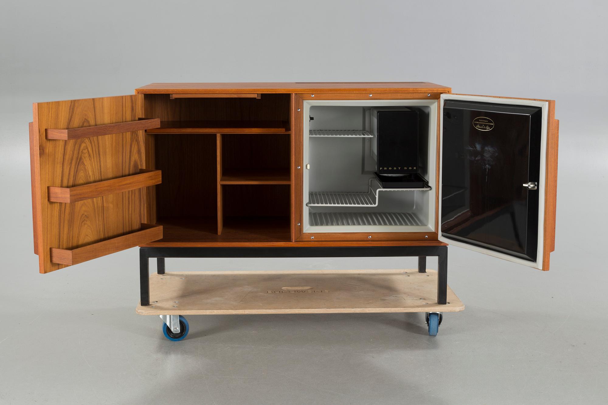 CABINET WITH FRIDGE, design Bernadotte & Björn, Scan-Atlas and Silkeborg Mobile Factory, Denmark, 1960s.