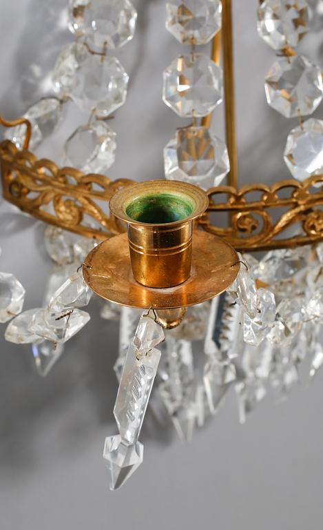 VÄGGLYSTRAR, ett par, empirstil, 1900-talets mitt/andra hälft.