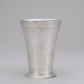 BÄGARE, silver, Carl Kåhre, Halmstad, 1800. Vikt ca 67 gram.