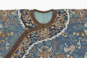 An imperial blue kesi summer robe, Jifu, Qing dynasty, 1830's.