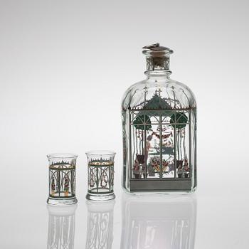PARTI GLAS, 13 delar, Holmegaard, Danmark.