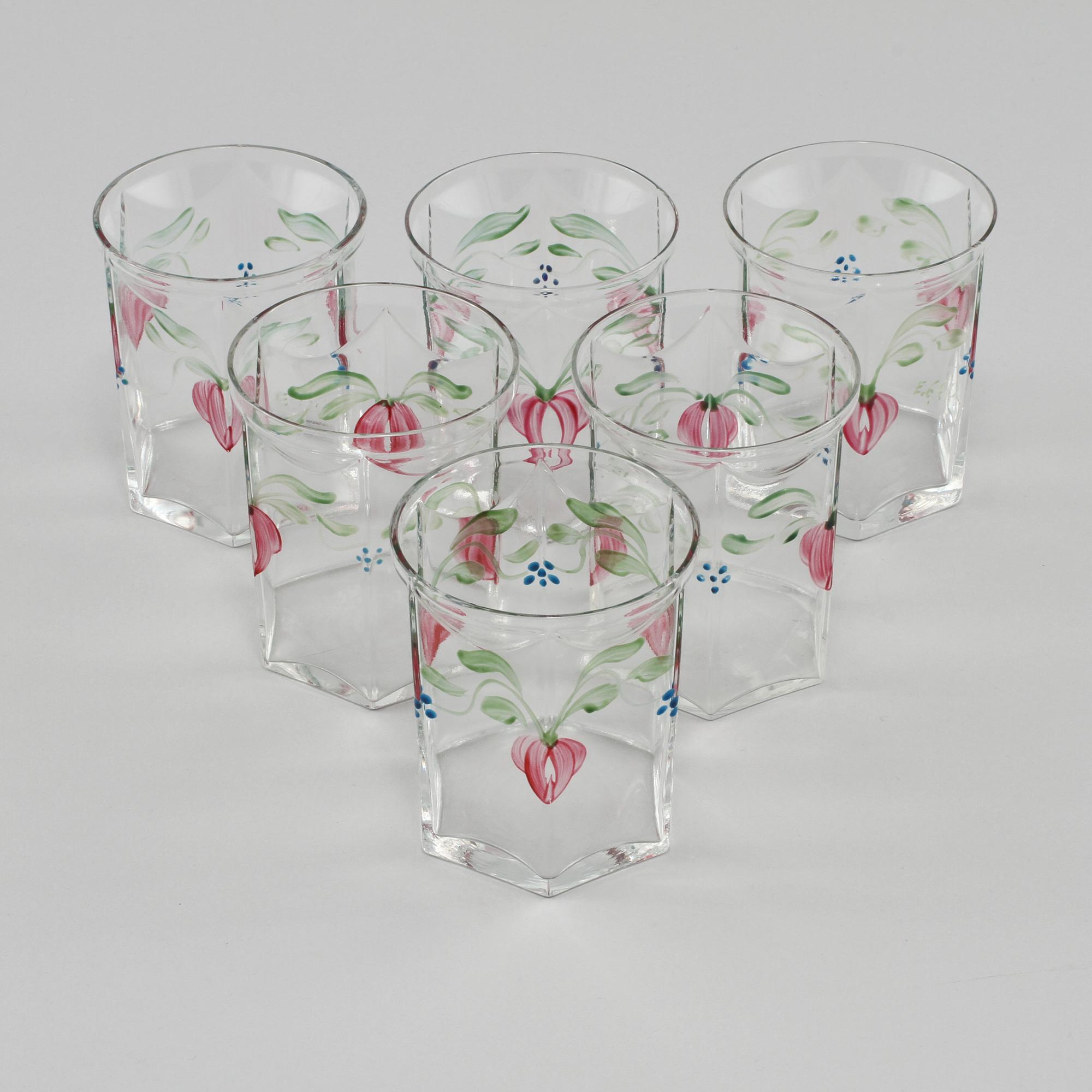 SELTERGLAS, 6 st, "Maja", Eva Englund, Orrefors, 1900-talets andra hälft.