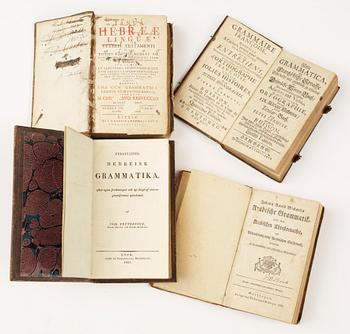 BOKPARTI ORDBÖCKER OCH GRAMMATIKOR, 9 vol, bla "Johann David Michaelis Arabische Grammatik..." Göttingen 1781.