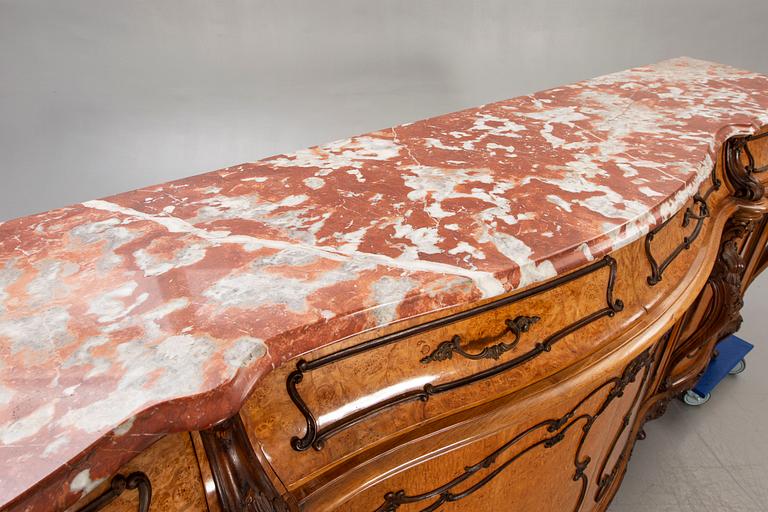 A Louis XV style birch sideboard first half of the 20th century.