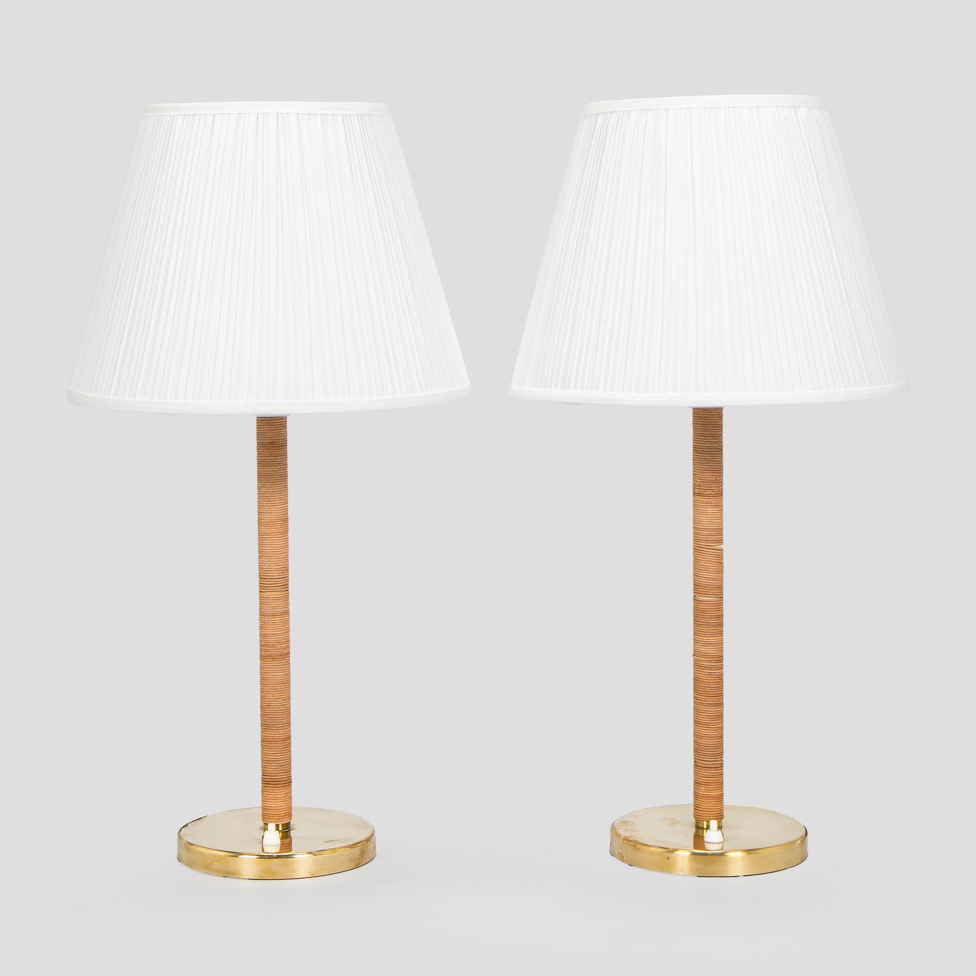 Gunilla Jung, Pair of table lamps, model 2017, Orno, 1930-1940s.