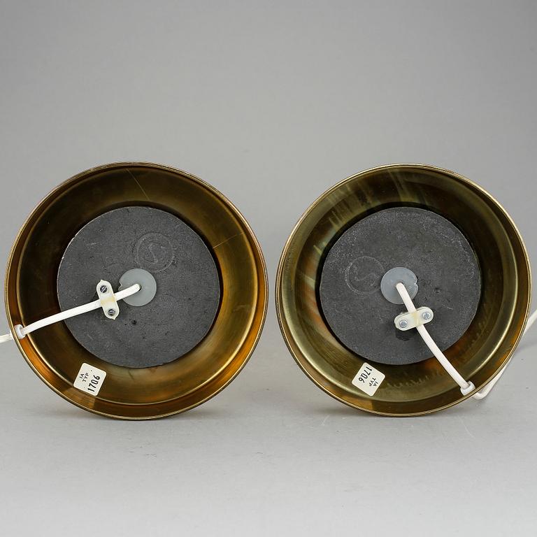 BORDSLAMPOR, ett par, 1900-talets andra hälft.