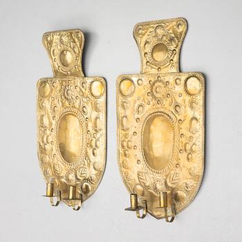 A pair, of wall sconces, Baroque style, circa 1900.