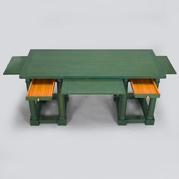 Desk/side table, a chair and a chest of drawers, last quarter of the 20th century.