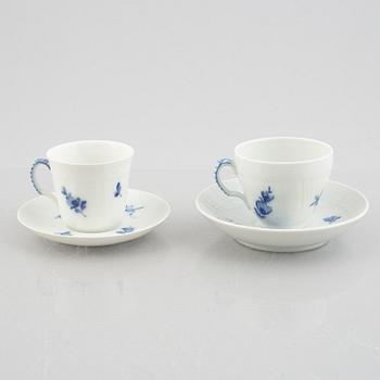 Royal Copenhagen, 53 pieces of a porcelain "Blue flower" coffee and mocha service, Denmark.