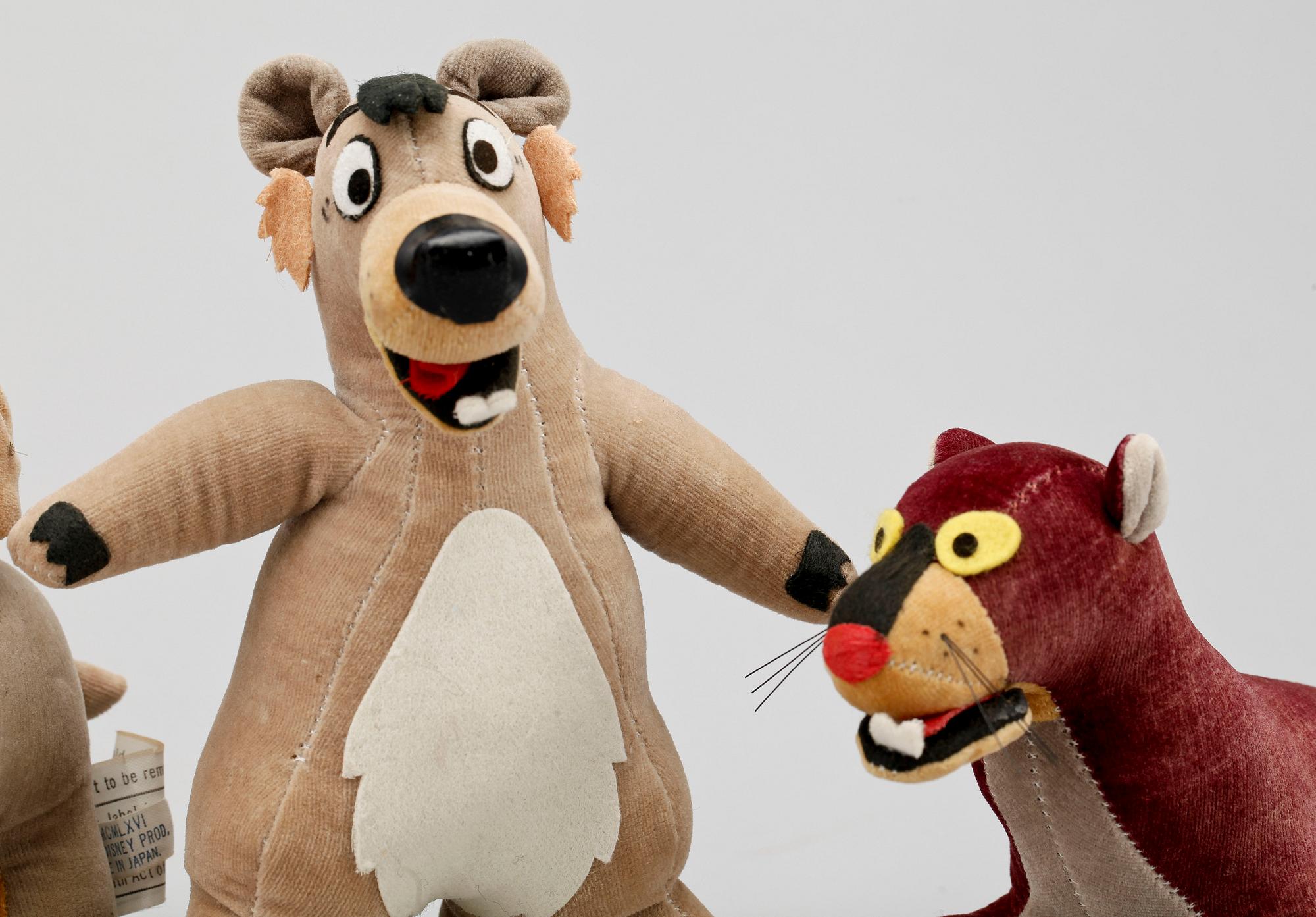 FIGURER, 7 st, Djungelboken, Disney, Made in Japan, 1966.