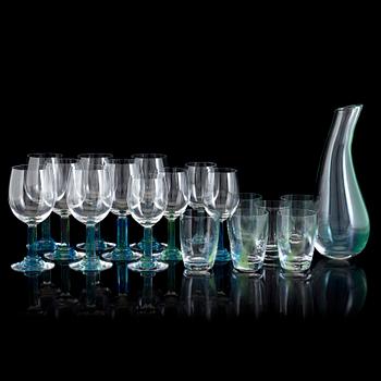 A second half of the 20th century 'Nobis' glass service by Kjell Engman for Kosta-Boda.