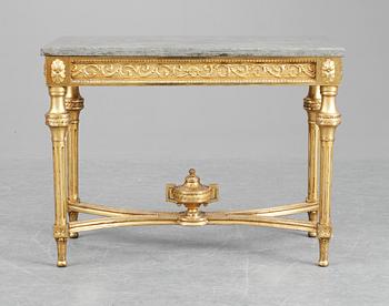 A Gustavian-style table.