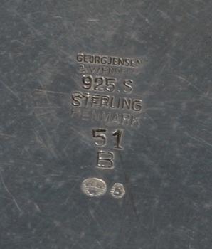 GLASUNDERLÄGG, 6 st, silver, Georg Jensen.