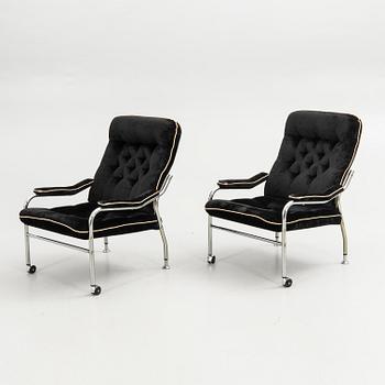 Armchairs, a pair, 1970s.