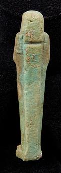 USHABTI, fajans, Egypten, sentid 664-331 f Kr.