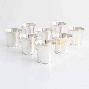 Bägarer, 8 st, silver, K.Torndals Juvelerare Ab, Stockholm, 1949.