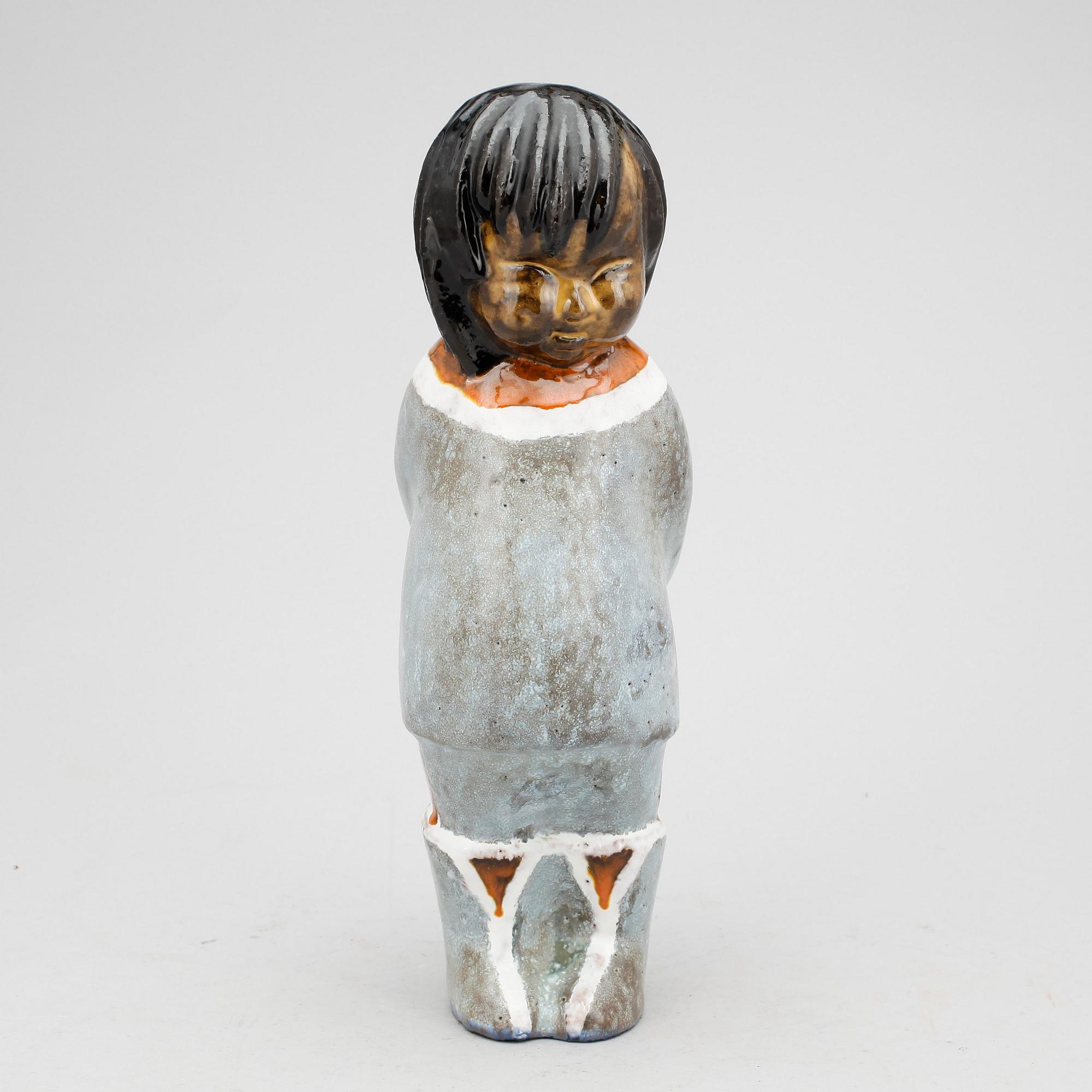 FIGURIN, stengods, "Eskimå", Vicke Lindstrand, Upsala-Ekeby.