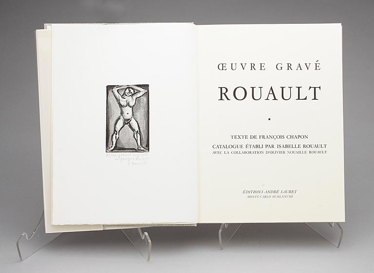 BÖCKER, 2 vol, "ROUAULT OEUVRE GRAVÉ", med originaletsning intygad o numr av Isabelle Rouault 81/100.