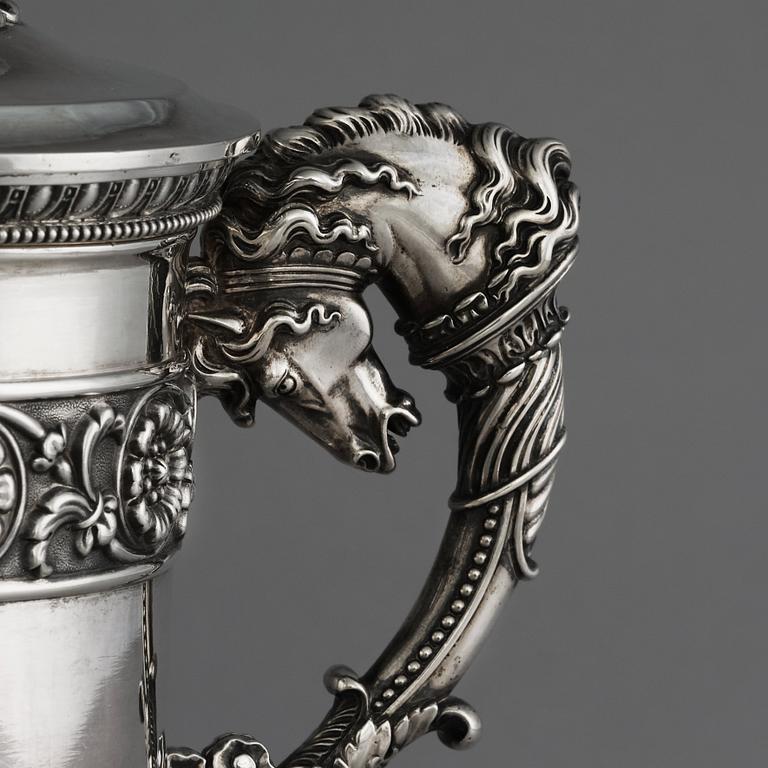 A Swedish early 19th Century silver tankard, mark of Adolf Zethelius, Stockholm 1831.