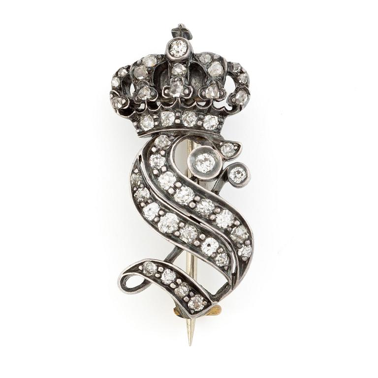 Royal honour gift with Queen Sofia's (1836-1913) diamond monogram.