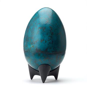 Hans Hedberg, A Hans Hedberg large two-piece faience egg, Biot, France.