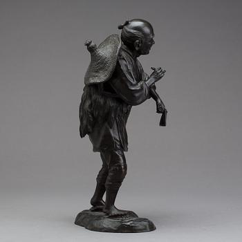 FIGURIN, brons, signerad, Japan, 1900-talets början.