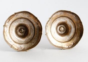 LJUSSTAKAR, 1 par, brons, 1700-tal.