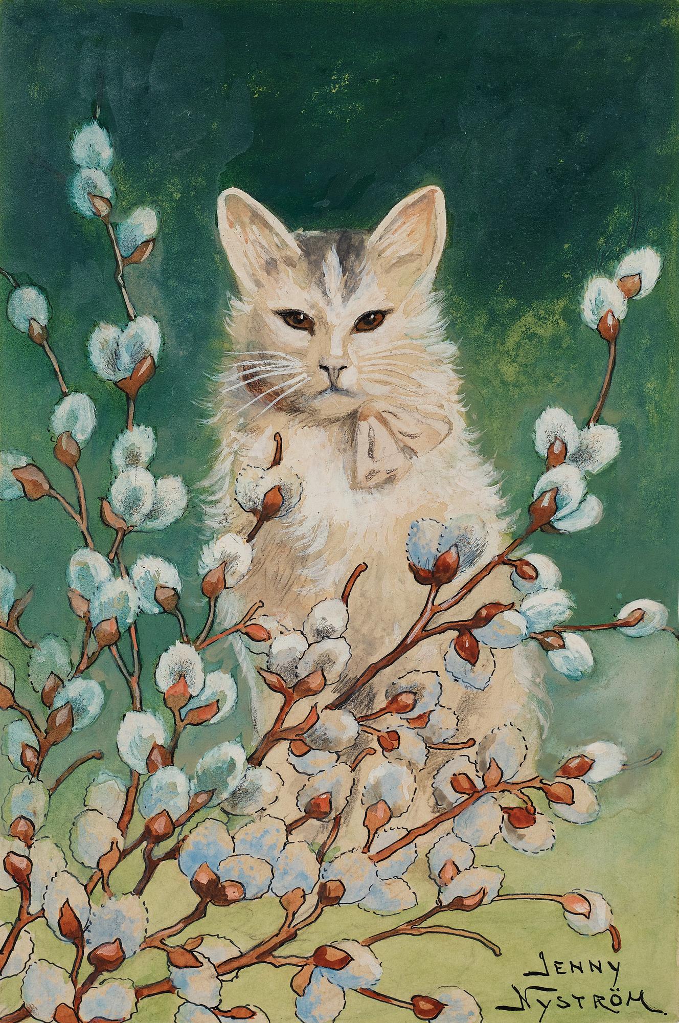 Jenny Nyström, "Videkatt" (Cat in springtime).