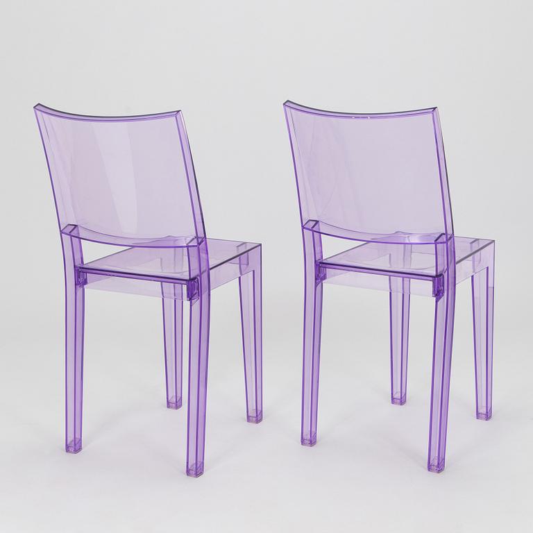 Kartell, Philippe Starck, two "La Marie" chairs and a "Francois Ghost" mirror, Italy.