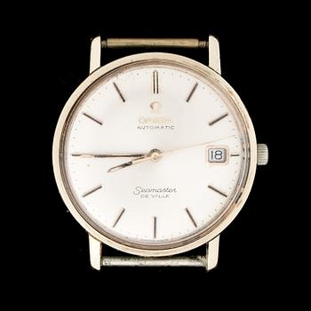 HERRARMBANDSUR, guld på stål, Omega Seamaster de Ville. 1960/70-tal.