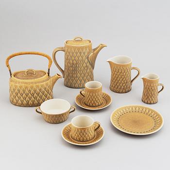 Jens Quistgaard, a part 'Relief' coffee and tea stoneware service, 40 pieces, Kronjyden Nissen/Bing & Gröndahl, Denmark.