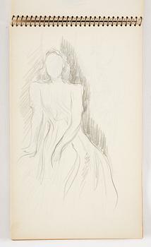 Lotte Laserstein, 3 skissböcker med blyertsteckningar.