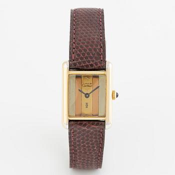 must de Cartier, Tank, "Trinity Dial", wristwatch, 20.5 x 20 (28) mm.