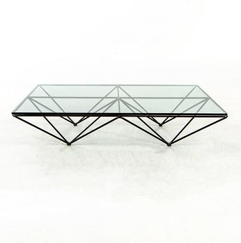 Paolo Piva, an Alanda glass and metal coffee table for B&B Italia later part of the 20th century.