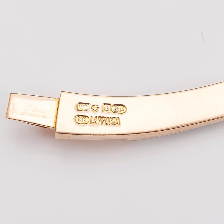 BJÖRN WECKSTRÖM, KAULAKORU "Cimignano", 14K kultaa, platinaa. Lapponia 1991.